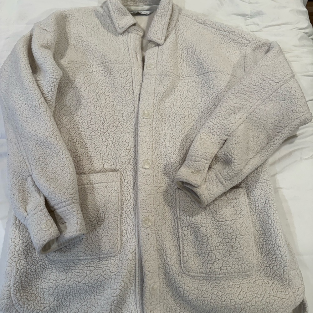 Womens Cream Sherpa Jacket